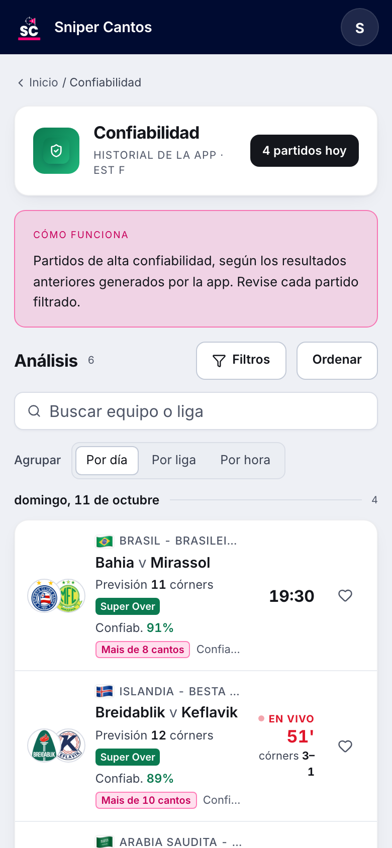 Estrategia Confiabilidad en Sniper Cantos