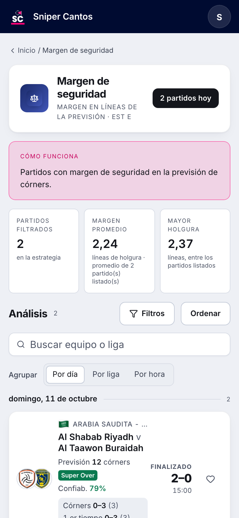 Estrategia Margen de seguridad en Sniper Cantos