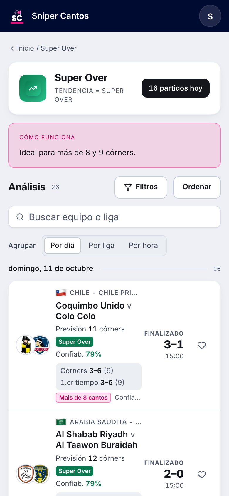 Tendencia Super Over en Sniper Cantos